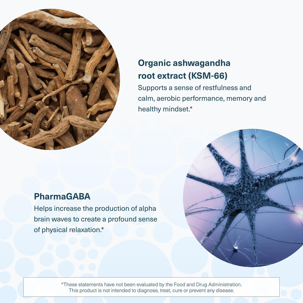 Organic KSM-66 Ashwagandha and GABA ingredients