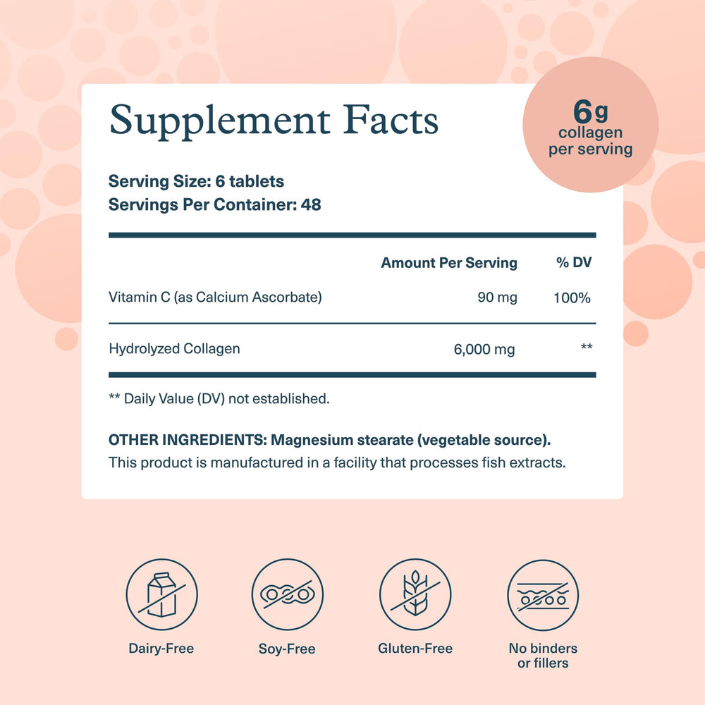 Youtheory Advanced Collagen capsules up close, showcasing hydrolyzed peptides for easy absorption