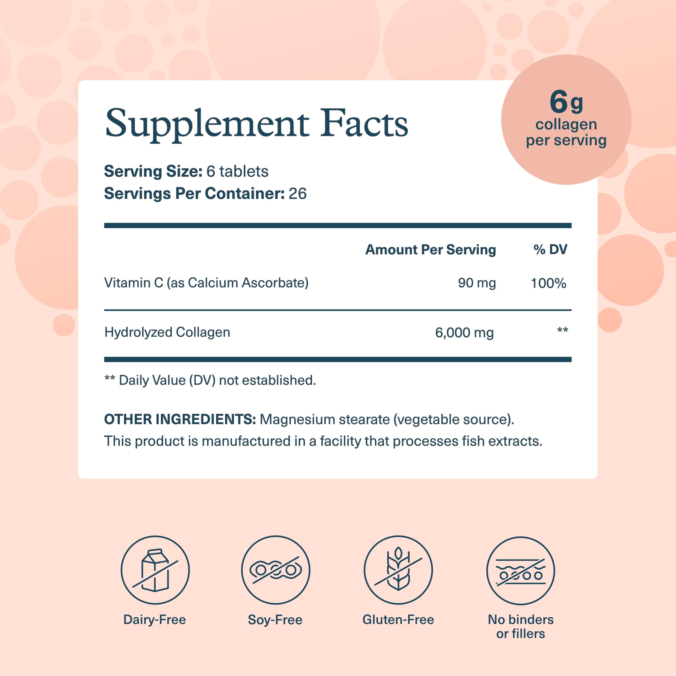 Youtheory 6k tablets close-up showing pills and label for trusted daily collagen