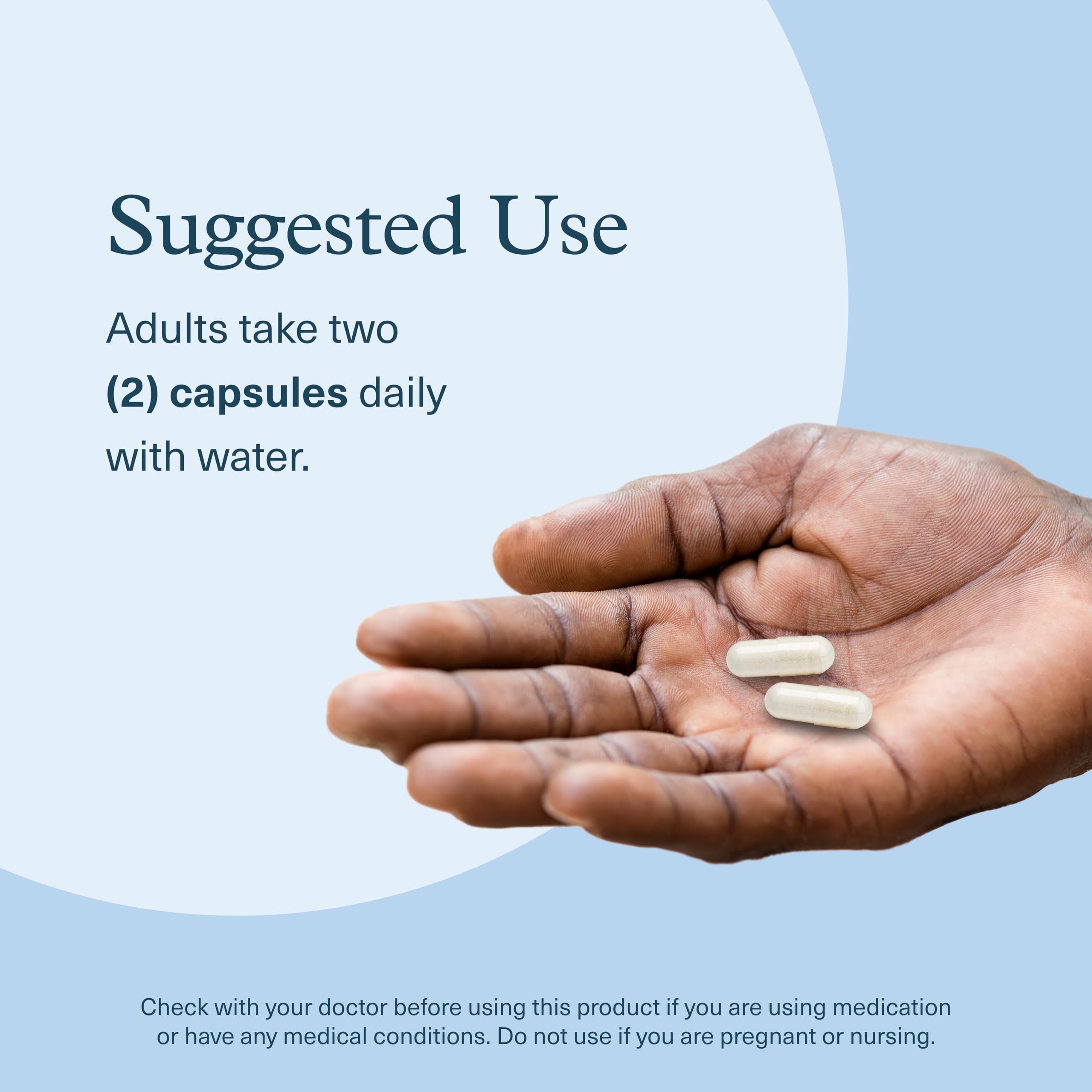 Bottle shows 90 capsules, a 45-day supply for ongoing wellness.