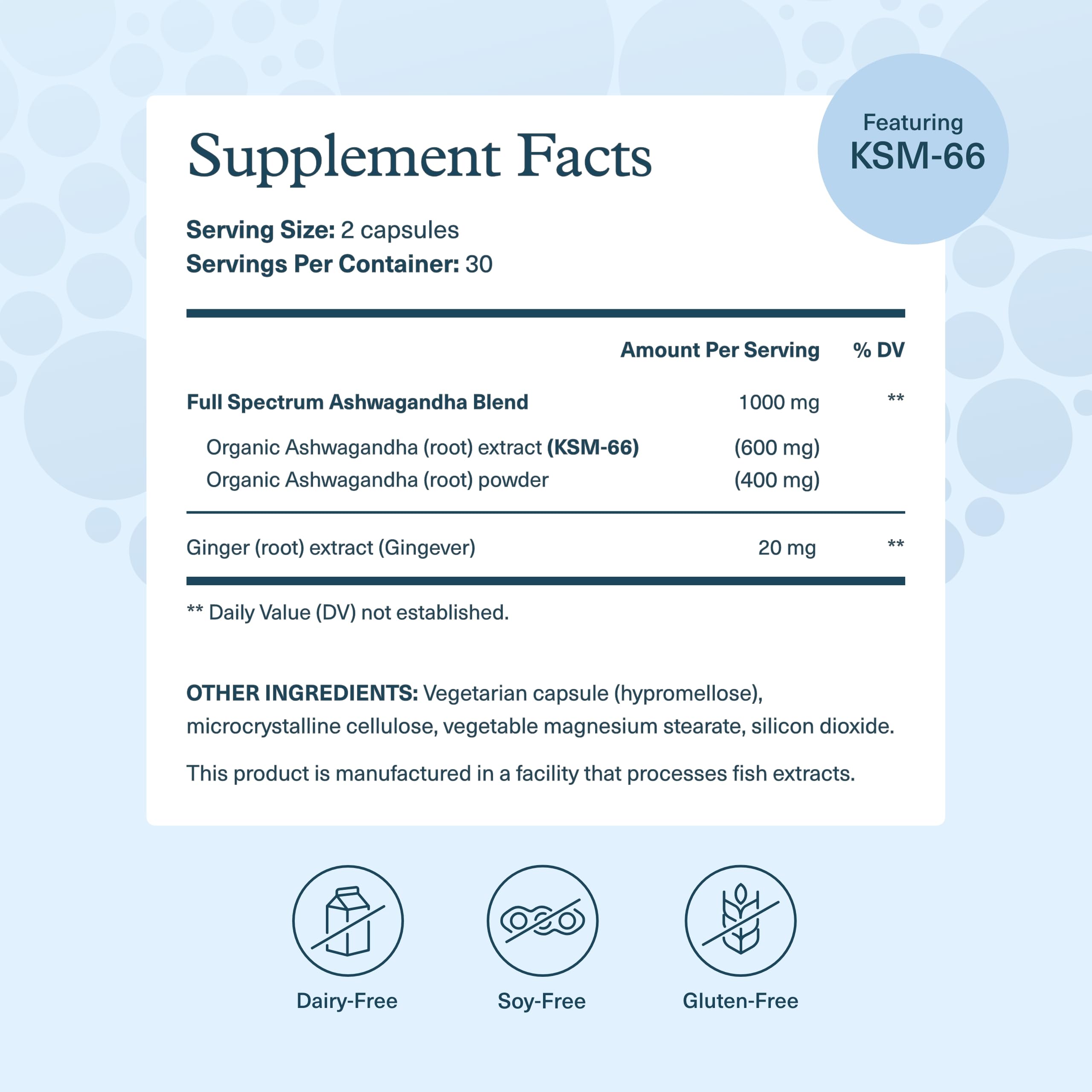 Side label detail of Youtheory Ashwagandha bottle
