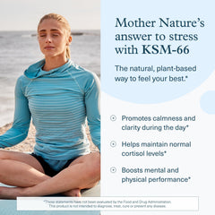 Organic KSM-66 Ashwagandha and ginger ingredients on label