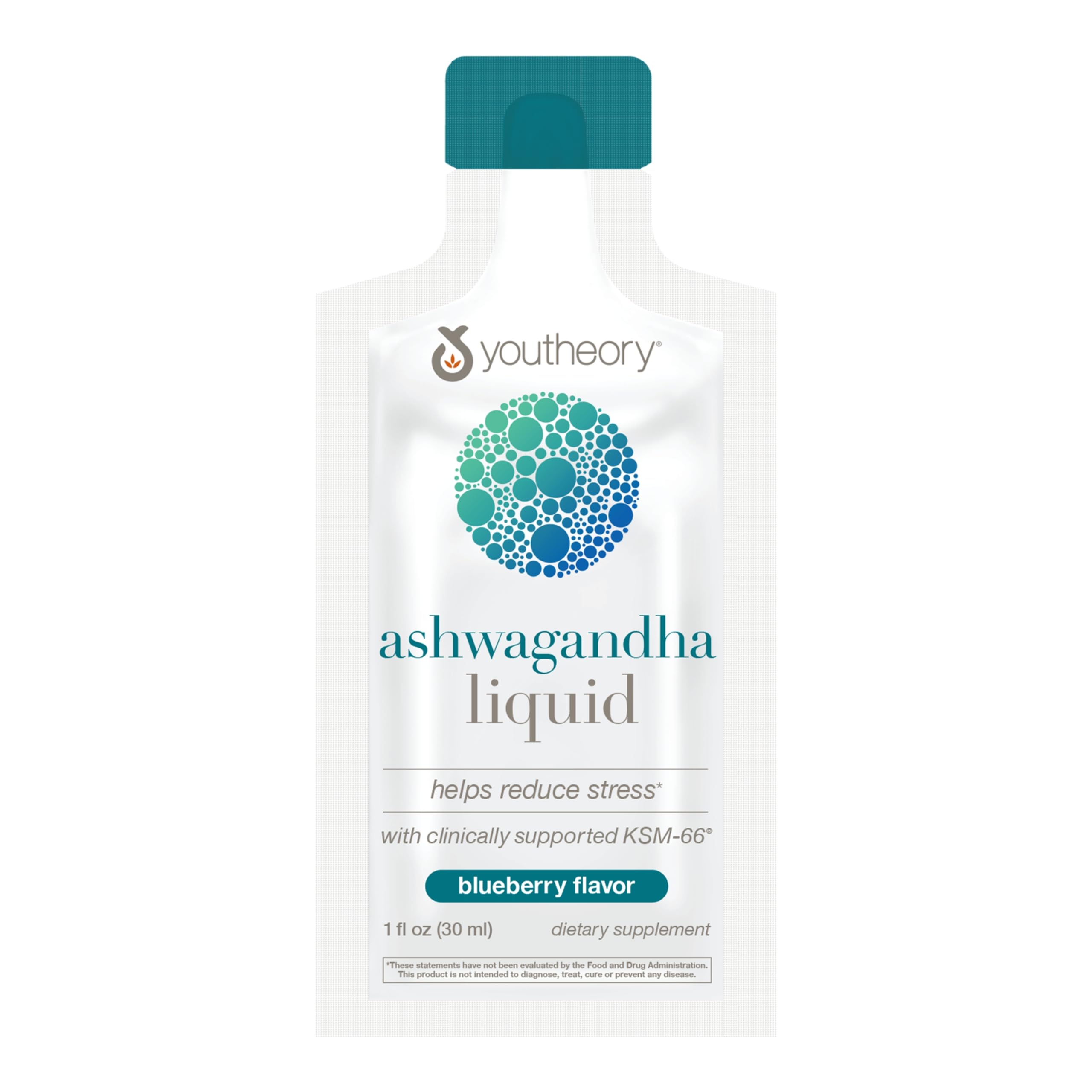 Bottle of Youtheory Ashwagandha Liquid with organic KSM-66