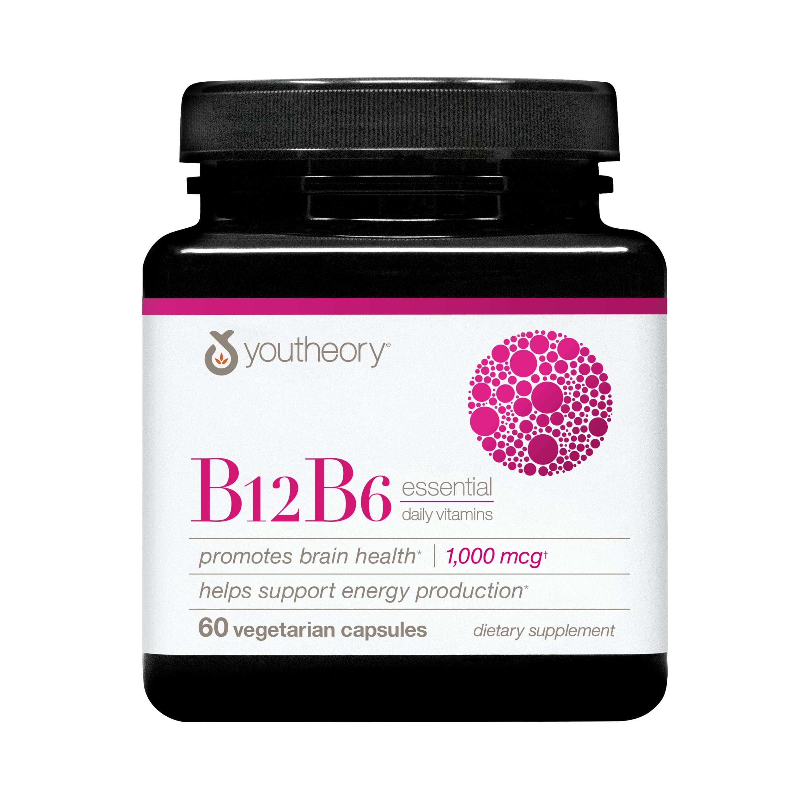Youtheory B12B6 vegan supplement bottle packaging