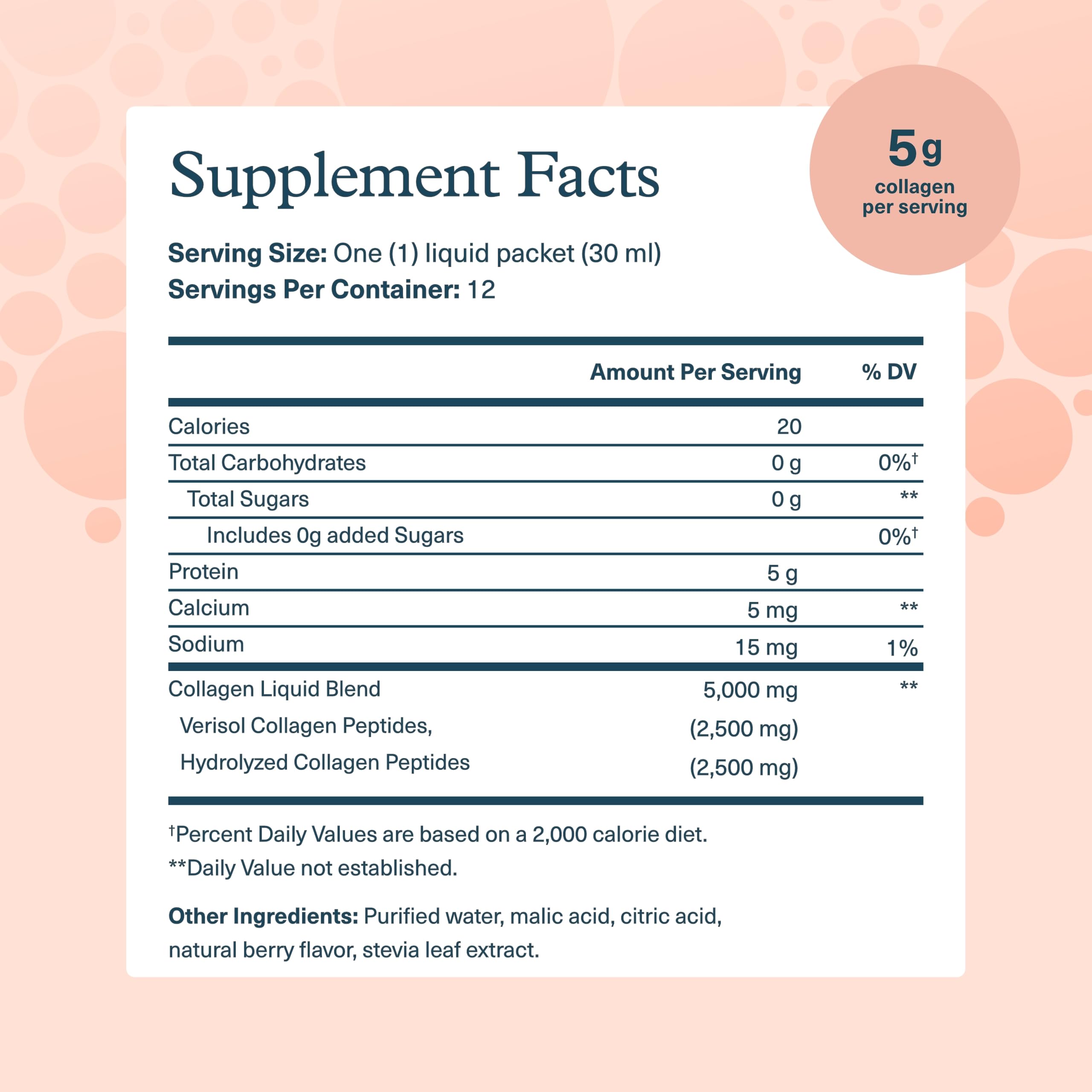 Close-up of hydrolyzed collagen peptides serving