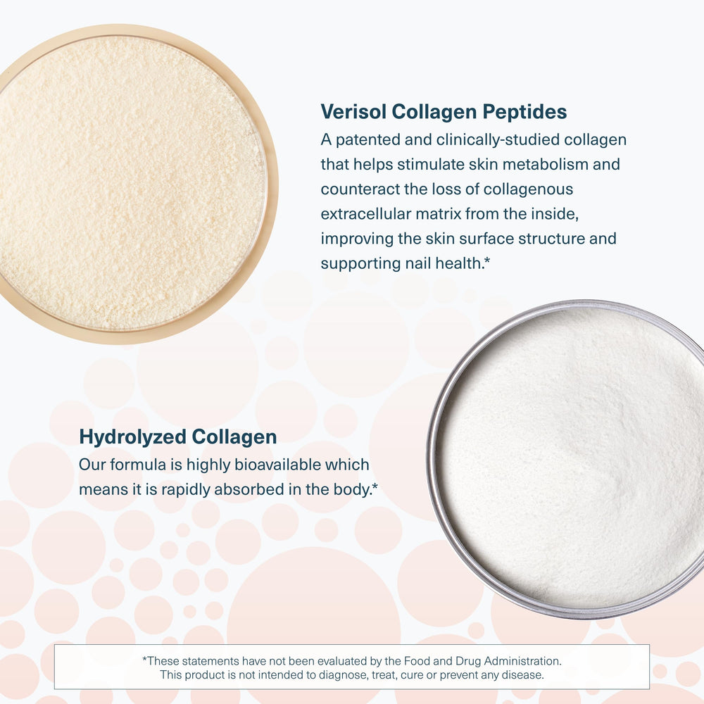 Berry flavored collagen liquid being poured