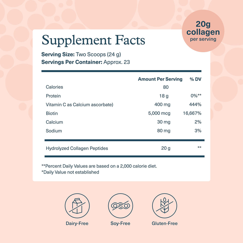 Youtheory Collagen Powder Vanilla 20 oz serving with scoop