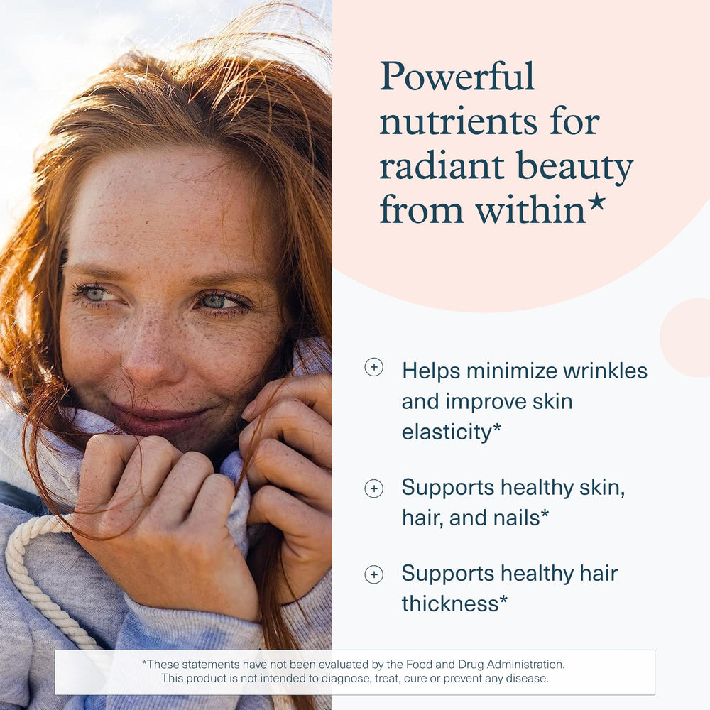 Supplement facts panel highlighting amino acids, vitamin C and biotin