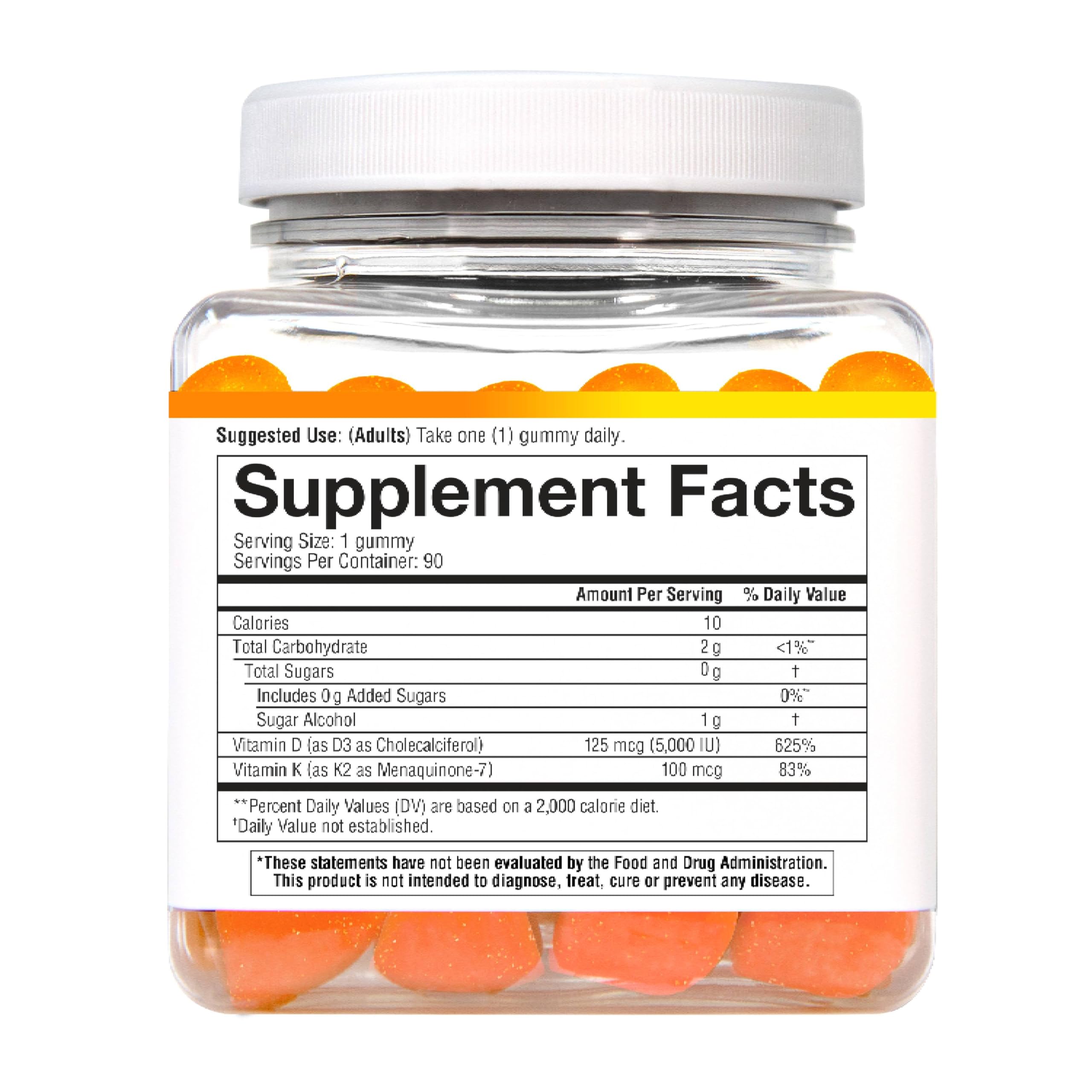 Close-up of peach-flavored sugar-free gummies