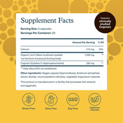 Close-up of Lion's Mane Plus capsules