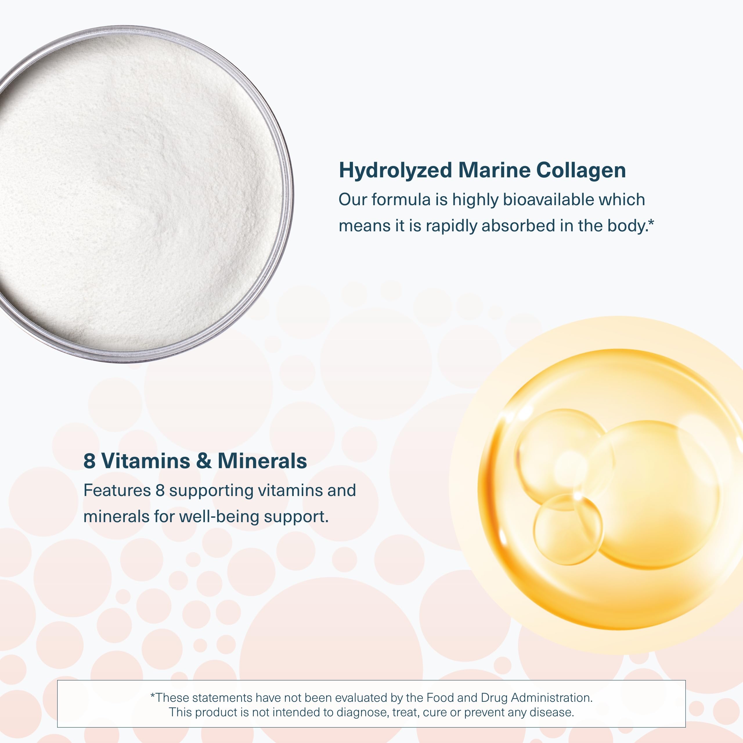 Graphic illustrating ingredients of Youtheory Marine Collagen