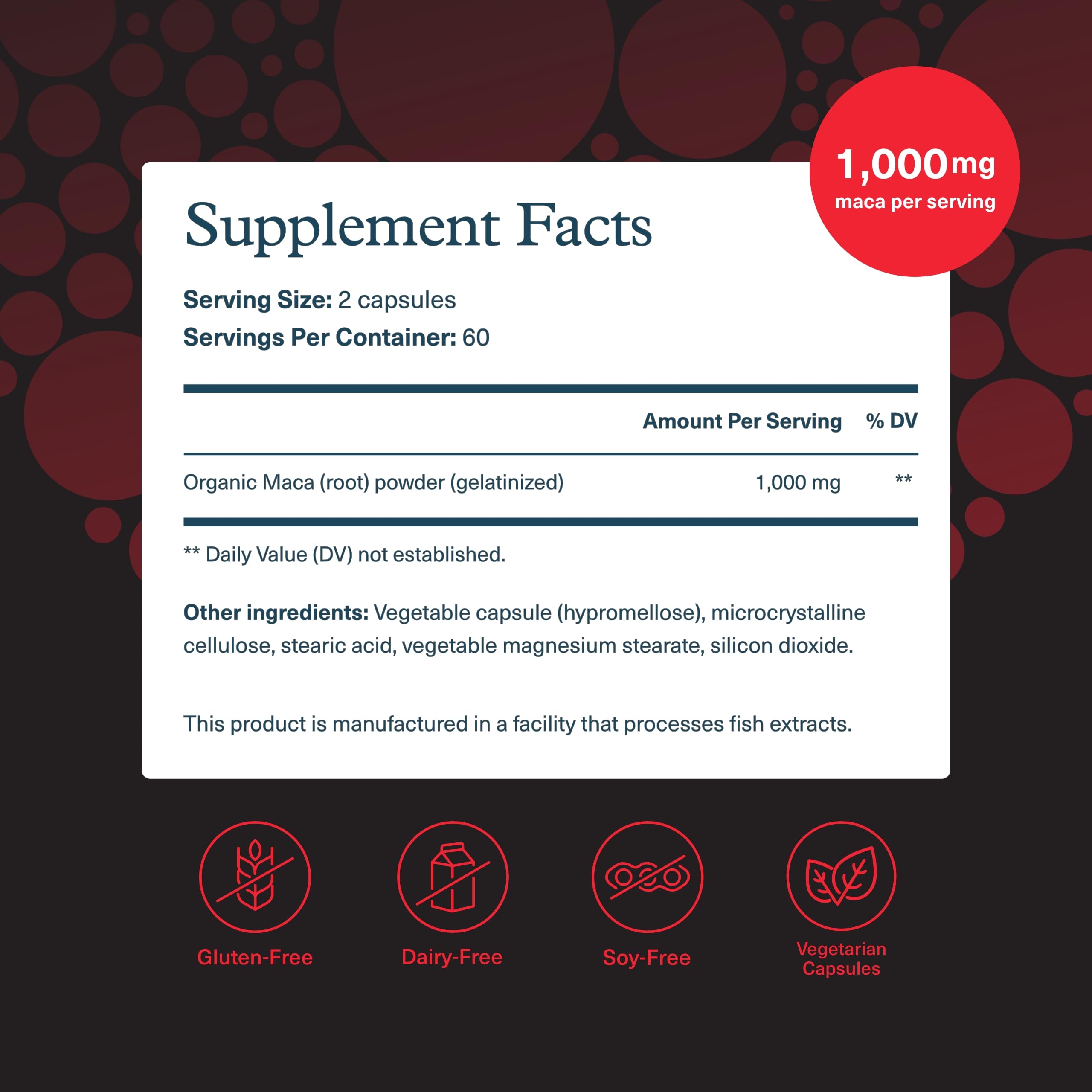 Energy and stamina concept with Men's Maca vegan supplement