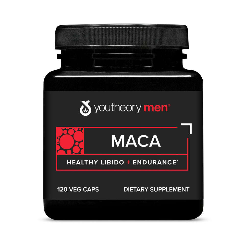 Youtheory Men's Maca vegan supplement bottle label