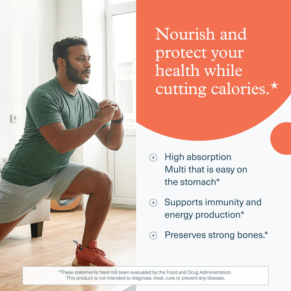 Bottle label highlighting immune support ingredients and multivitamin benefits