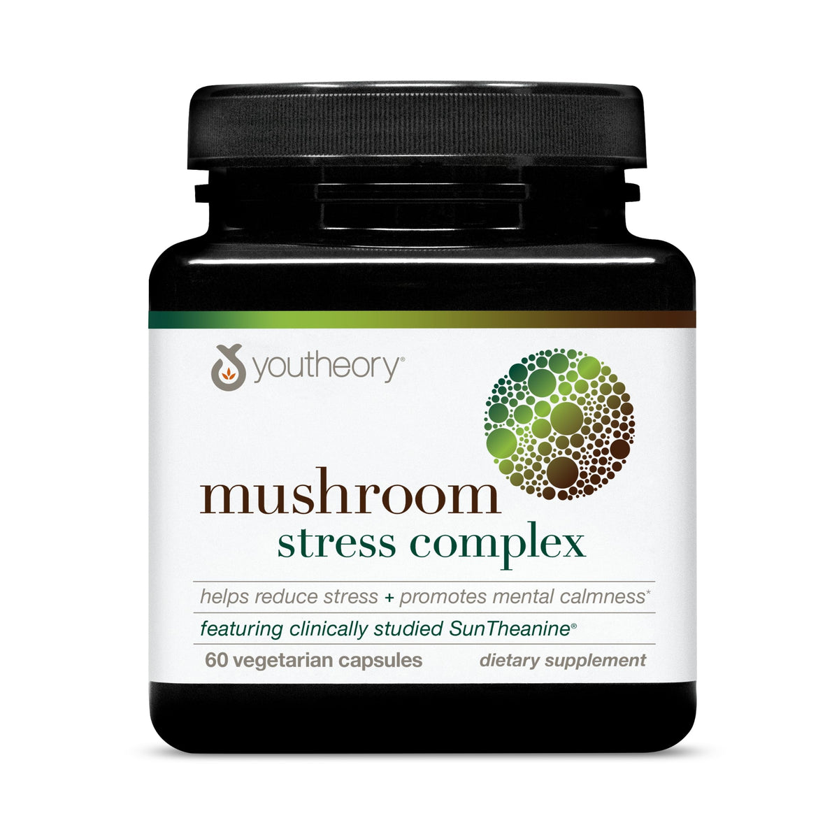Youtheory Mushroom Stress Complex bottle label