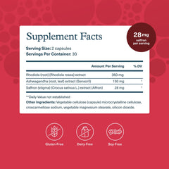 Close-up of Youtheory Saffron capsules