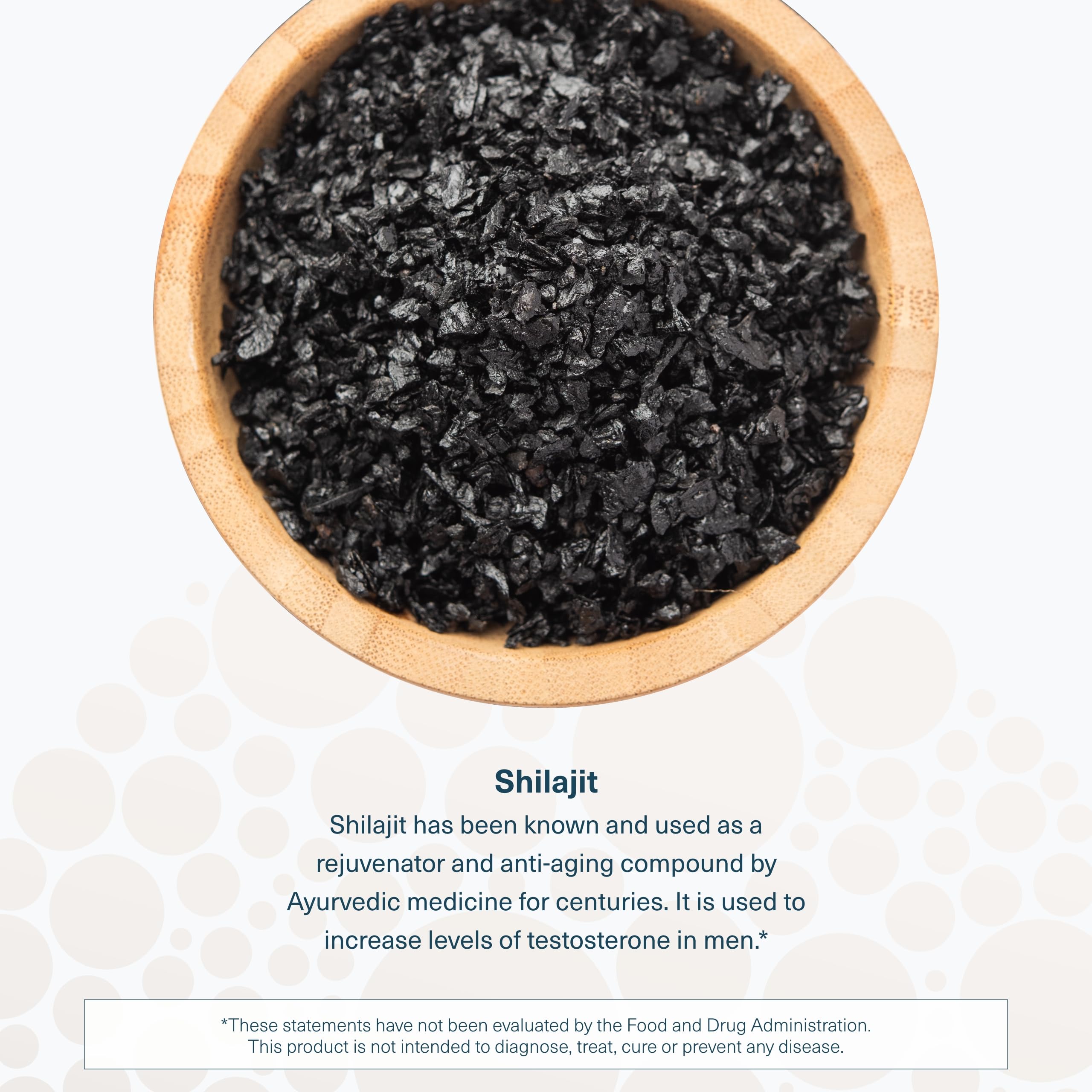 Shilajit capsules arranged in a row