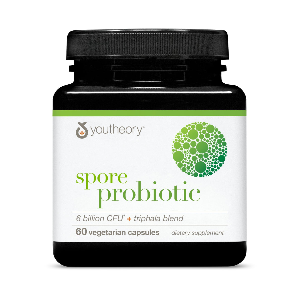 Youtheory Spore Probiotic bottle with 60 vegetarian capsules
