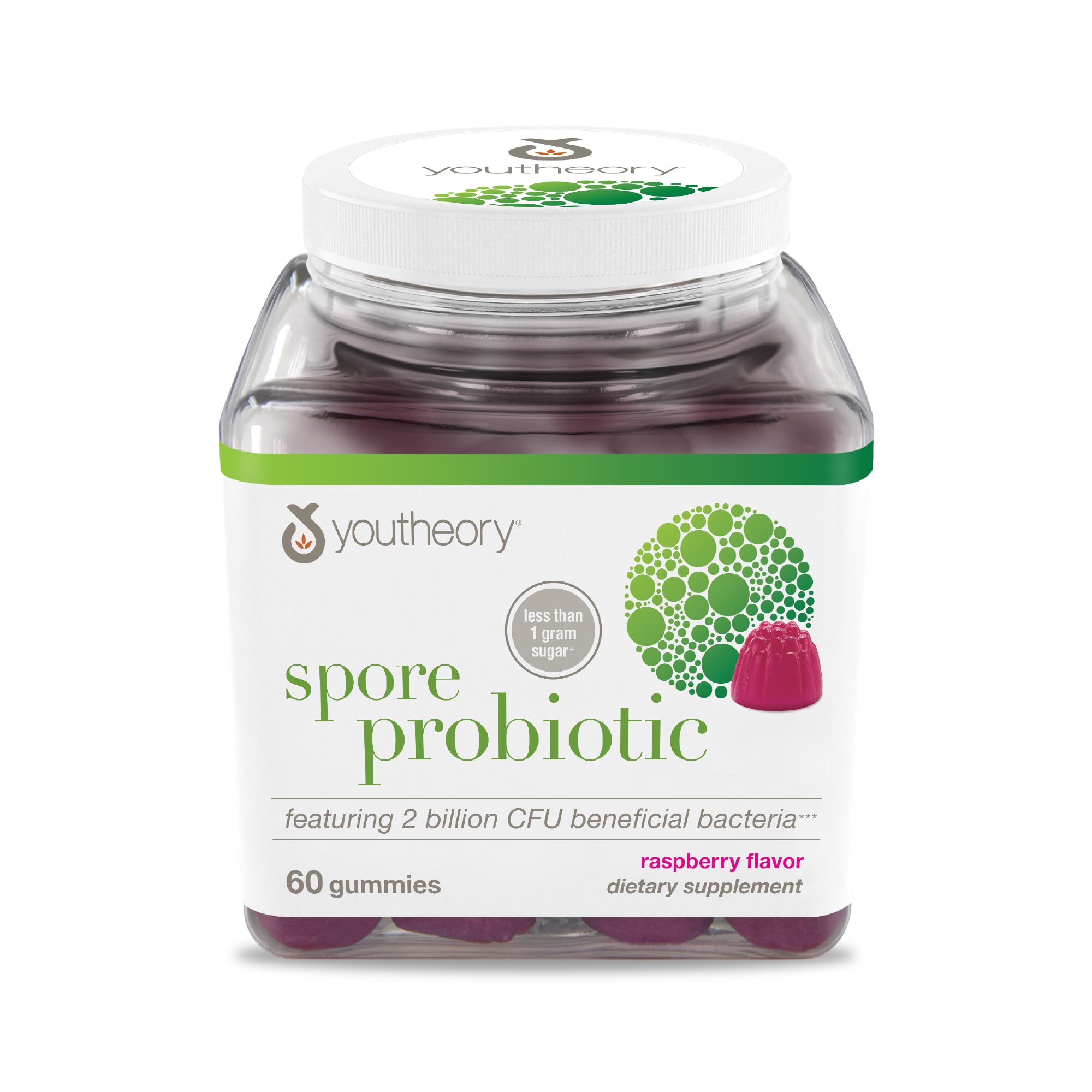 Bottle of Youtheory Spore Probiotic gummies