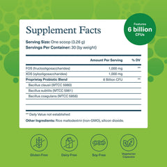 Front and back packaging of Youtheory Spore Probiotic Powder