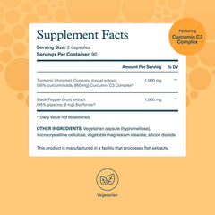 Bioperine black pepper extract for enhanced turmeric absorption