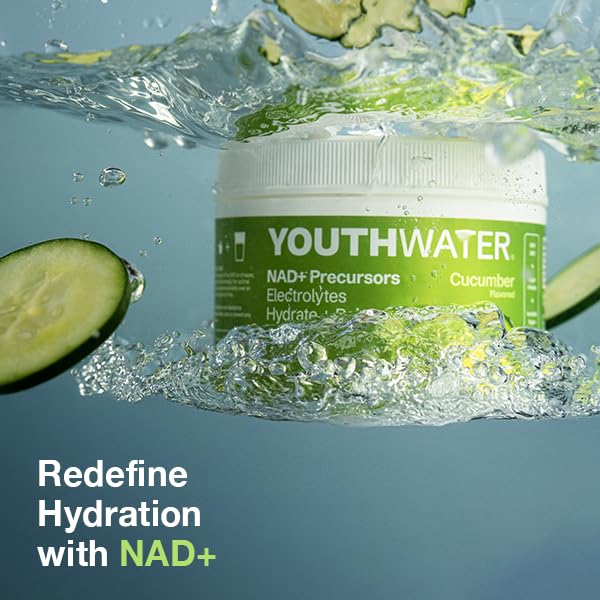 On-the-go hydration with YouthWater NAD+ Powder cucumber, ideal for workouts and travel