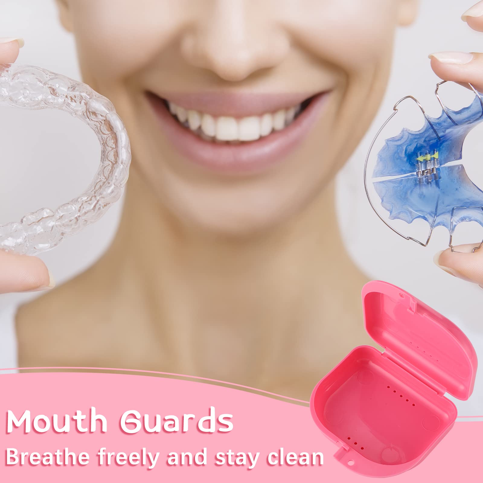 Youyole 32-piece retainer case in pink with vent holes