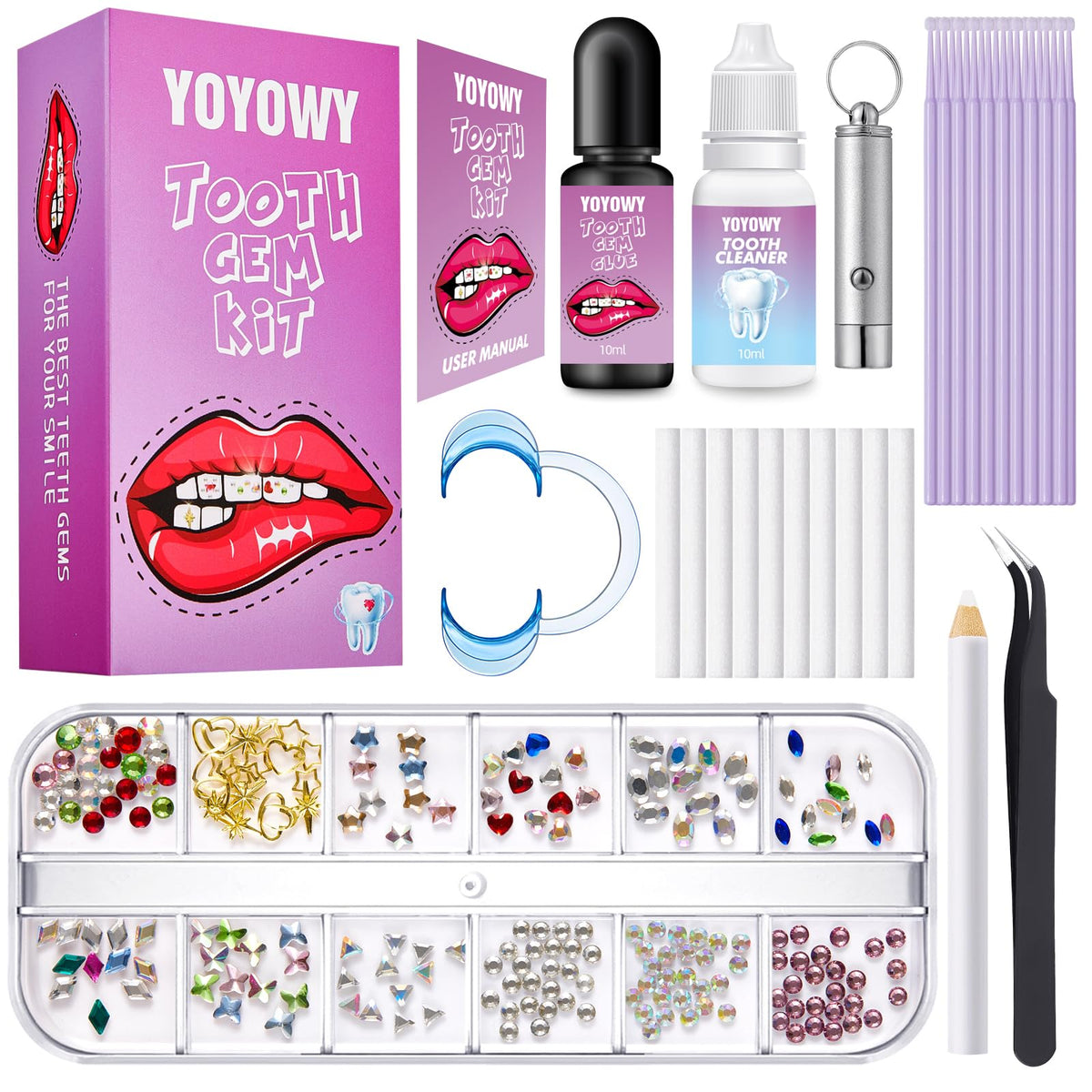 YOYOWY Tooth Gem Kit with UV light centerpiece