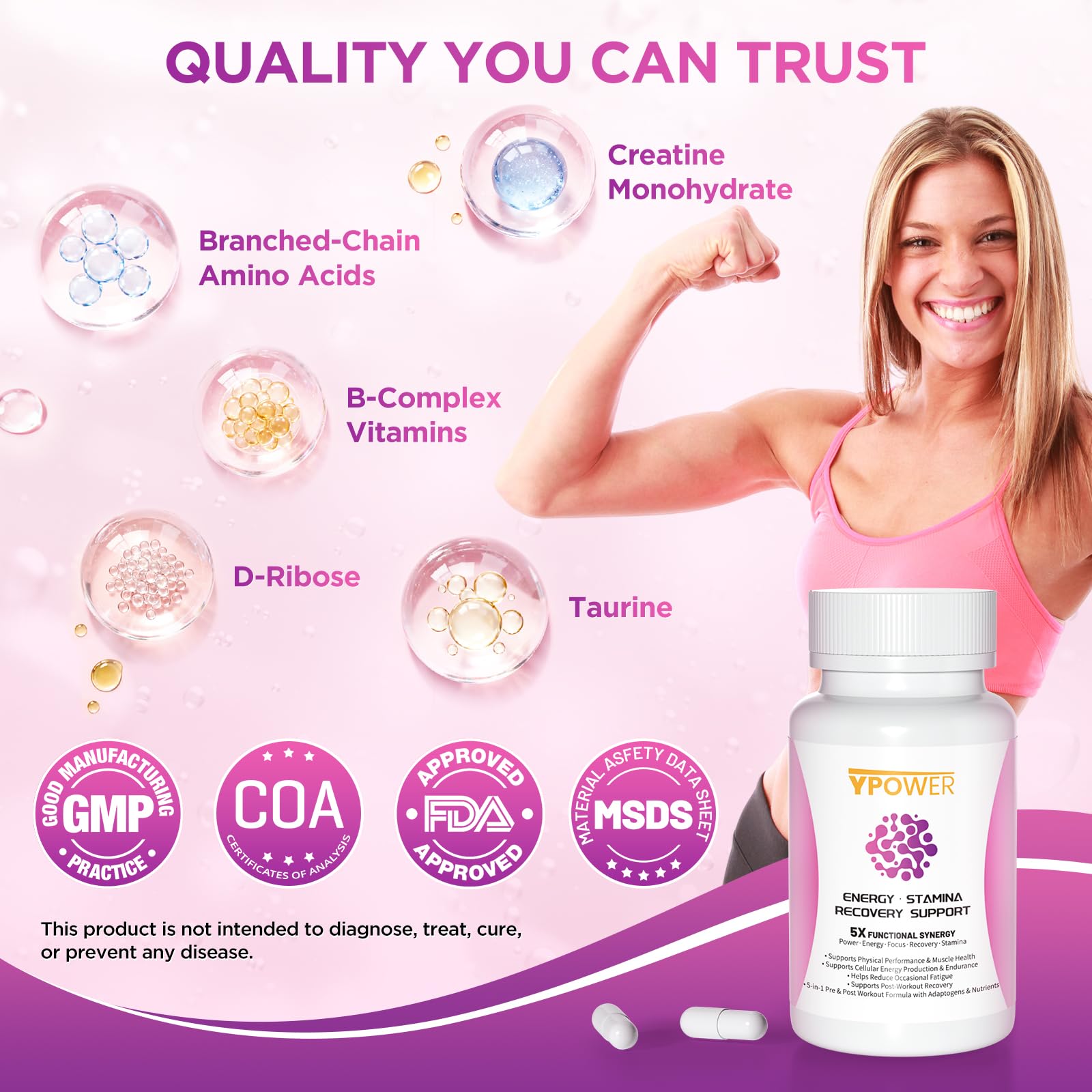 Athlete taking YPOWER capsules during a workout