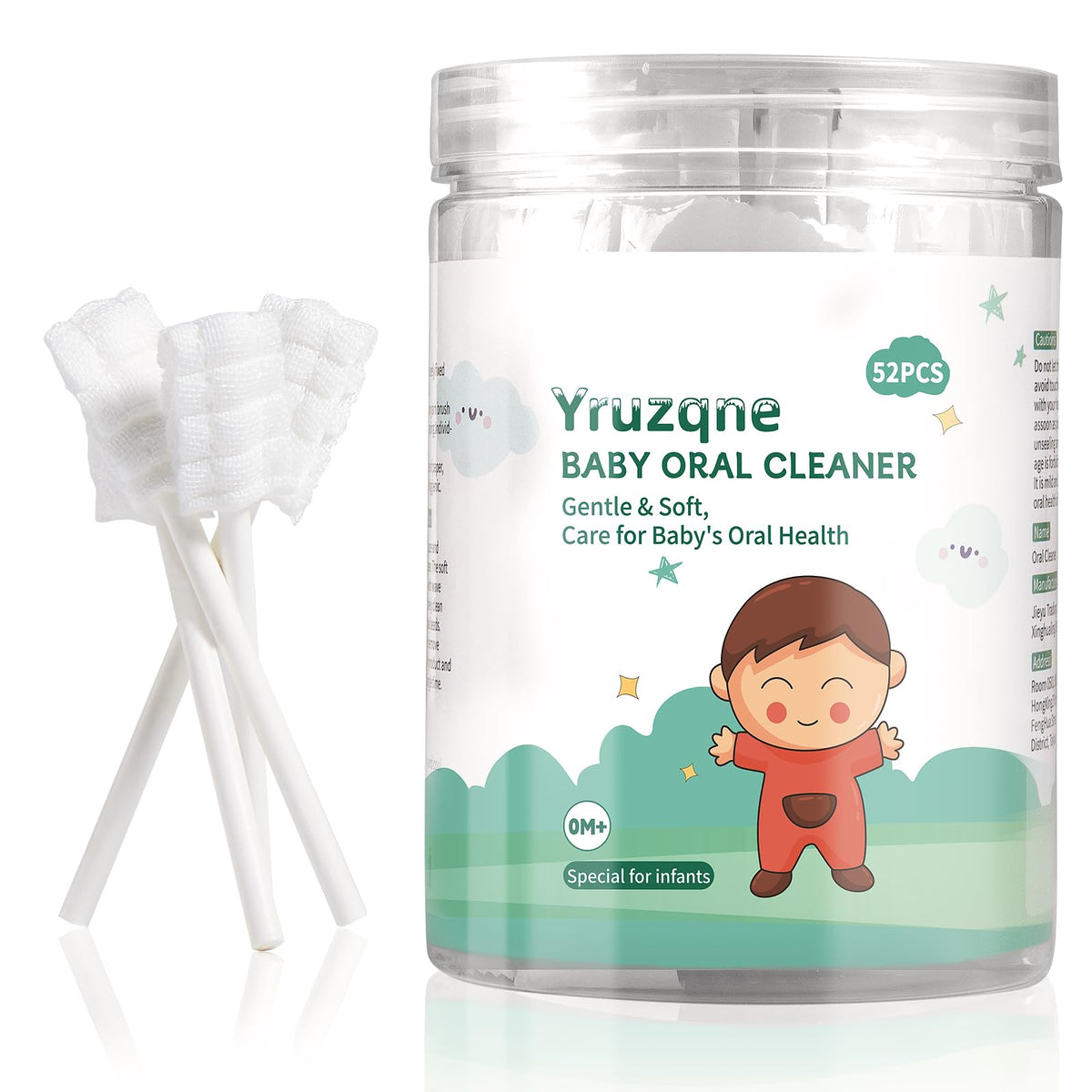 Yruzqne 52-piece baby tongue cleaner and disposable toothbrush set