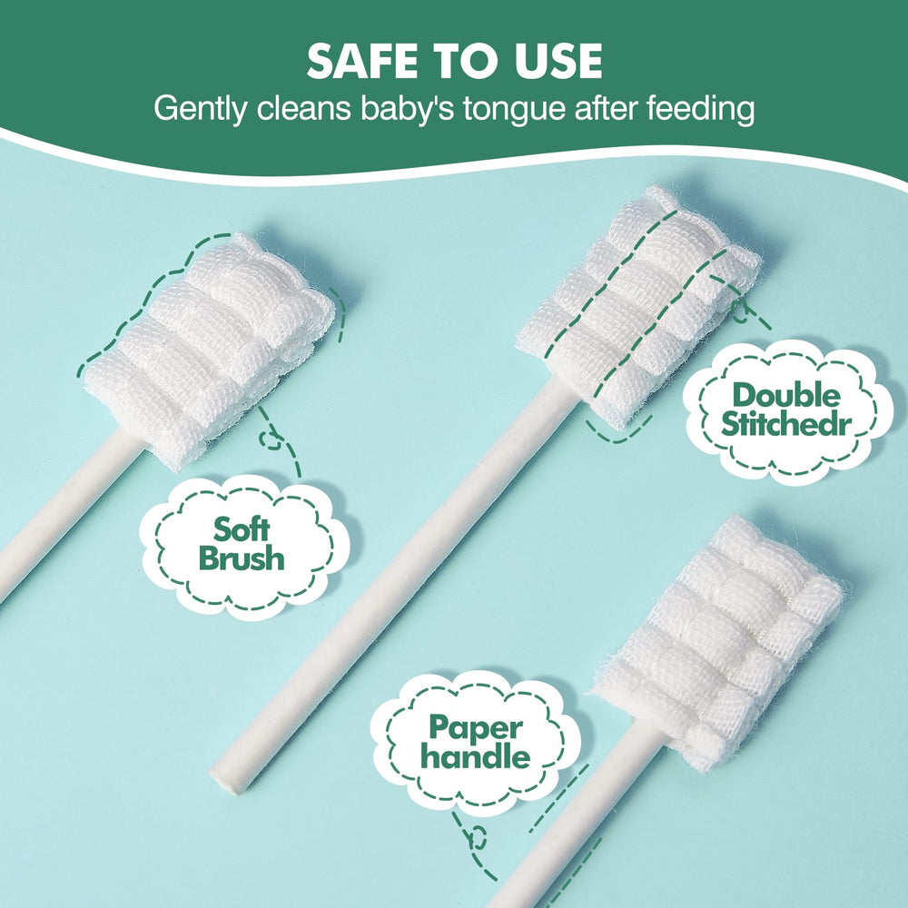 Newborn-friendly baby toothbrush with soft gauze