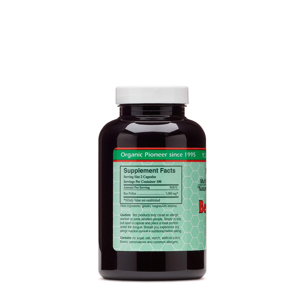Close-up of multi-floral wild-crafted Bee Pollen capsules