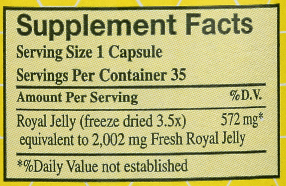 Freeze-dried Royal Jelly quality badge on packaging