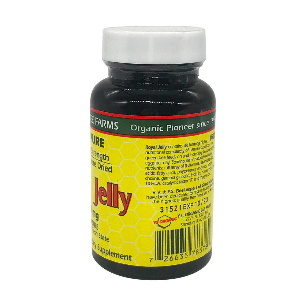 Packaging box and bottle of YS BEE Farms Royal Jelly Capsules 35 CT