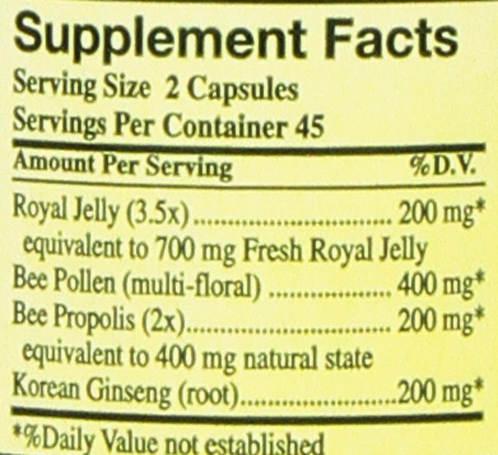 Y.S. Eco Bee Farms Korean Ginseng 3 Pack bottle, 90 capsules