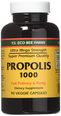 Bottle label for YS Eco Bee Farms Propolis 1000-90 caps Pack of 4