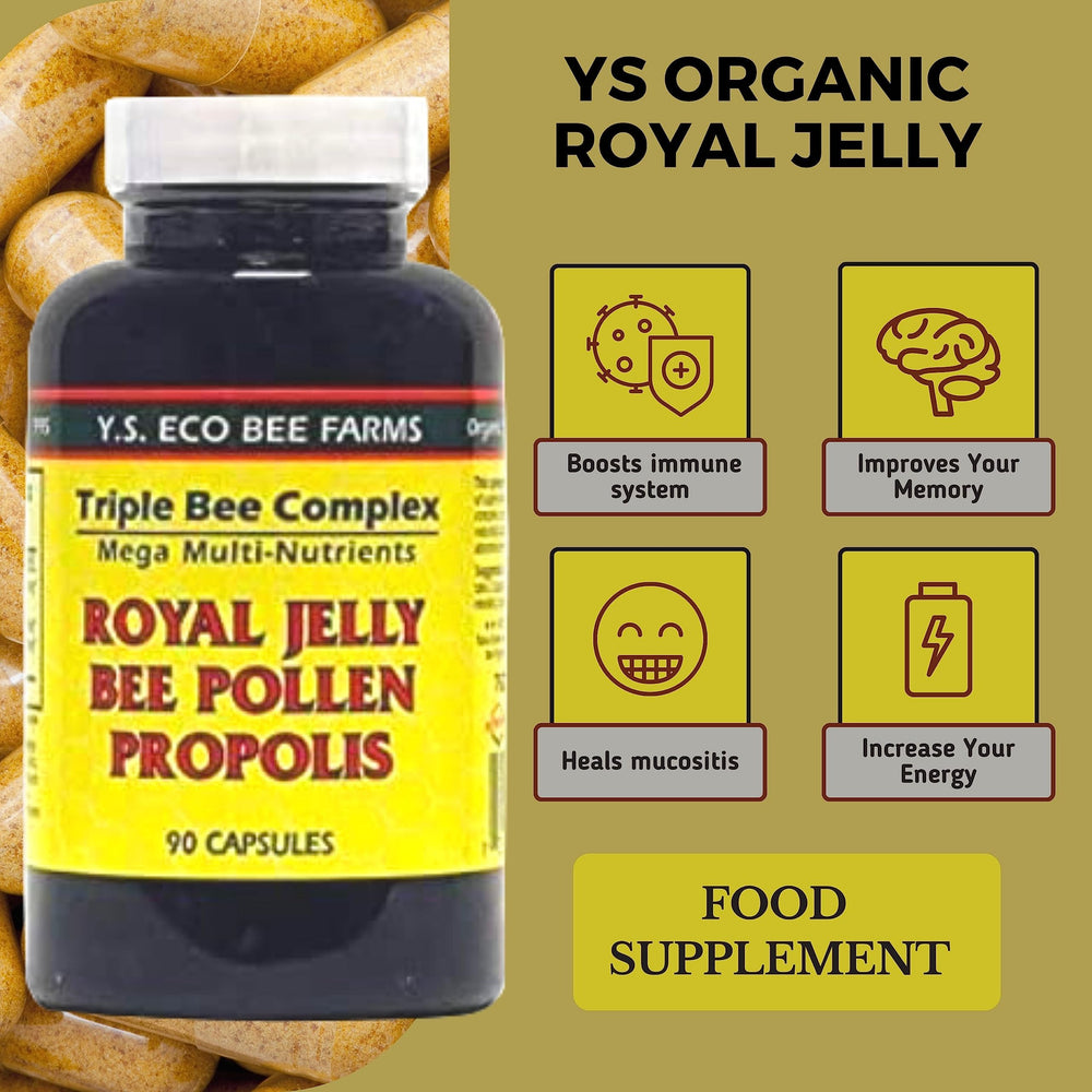 Gluten-free capsules of YS Organics Triple Bee Complex