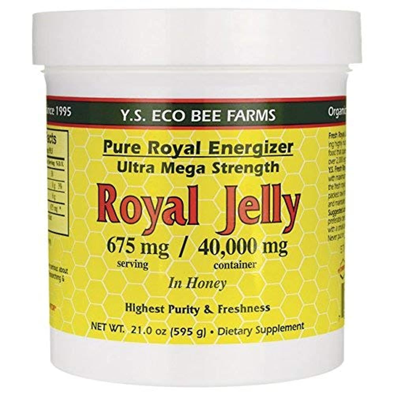 YS Royal Jelly/Honey Bee Ultra Strength Gel bottle with honey drizzle