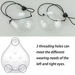 Elastic rope with adjustable buckle attached to eye shield