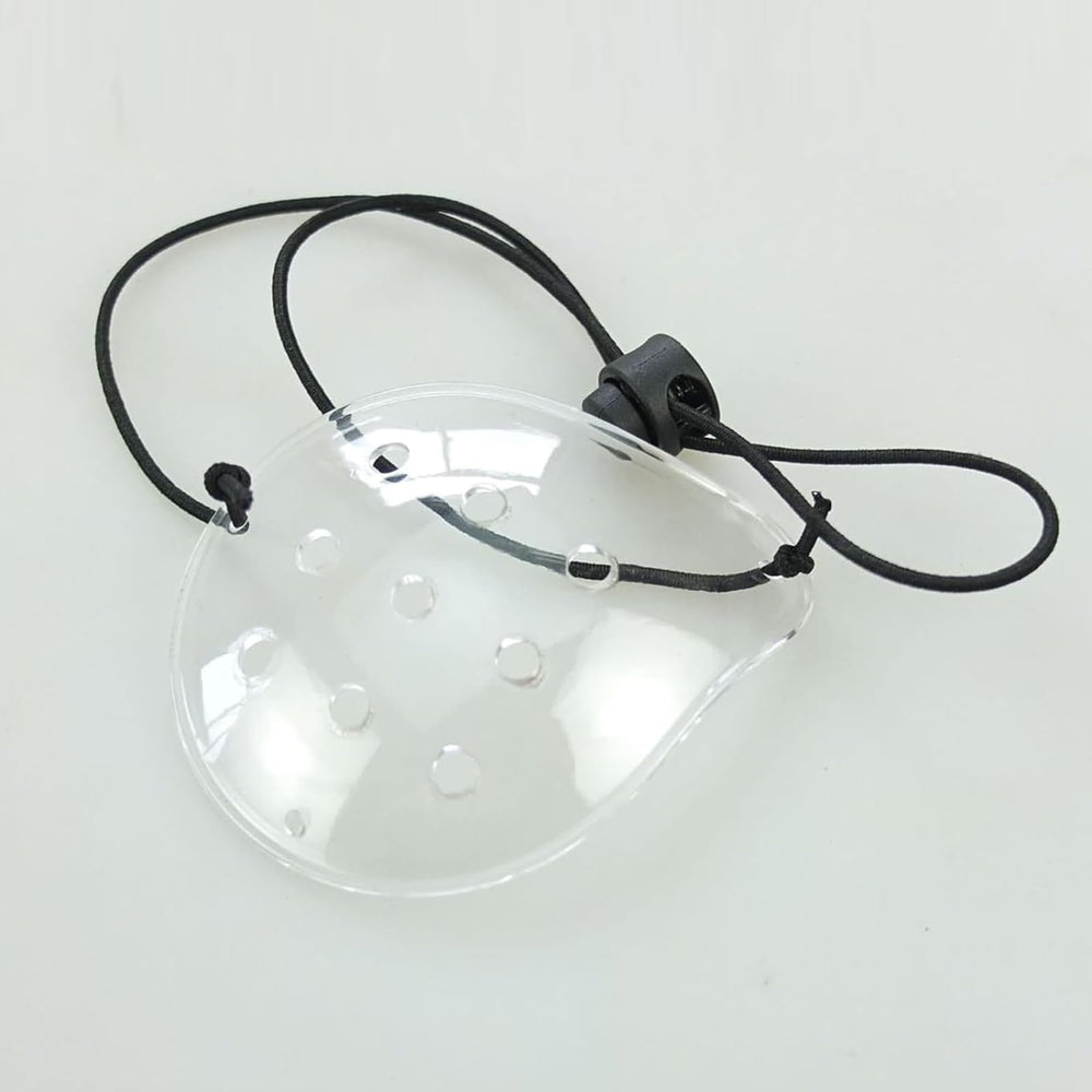 Eye shield laid flat to demonstrate smooth edge and hygiene