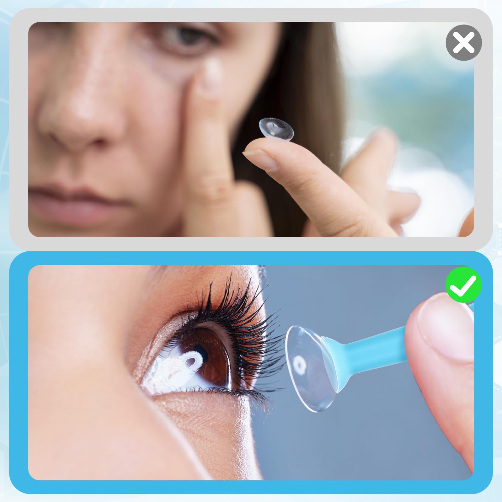 Six-pack scleral lens removers with suction plunger