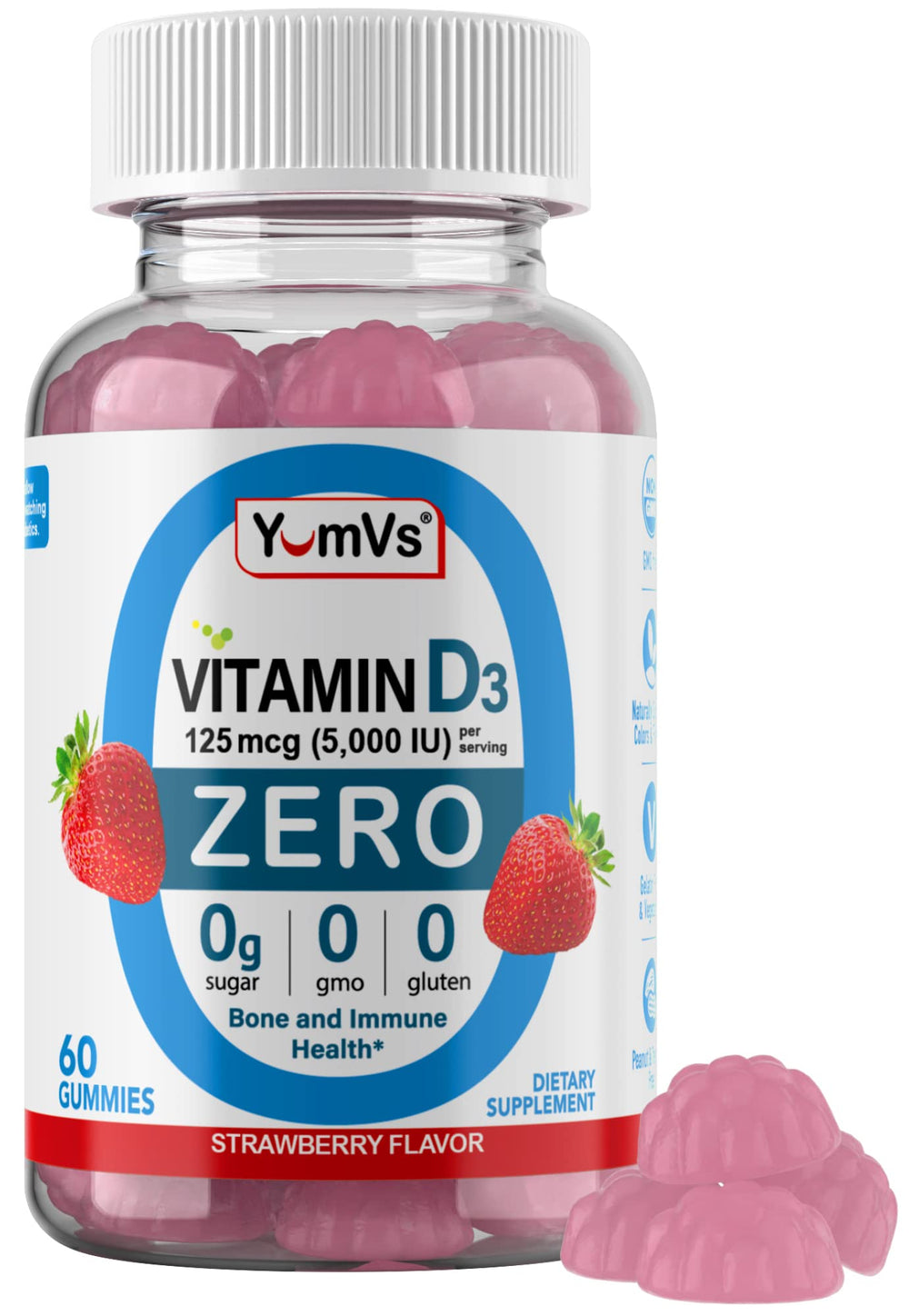 Yum-Vs Vitamin D3 Gummies bottle front