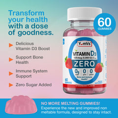 Front view of Yum-Vs Vitamin D3 Gummies bottle