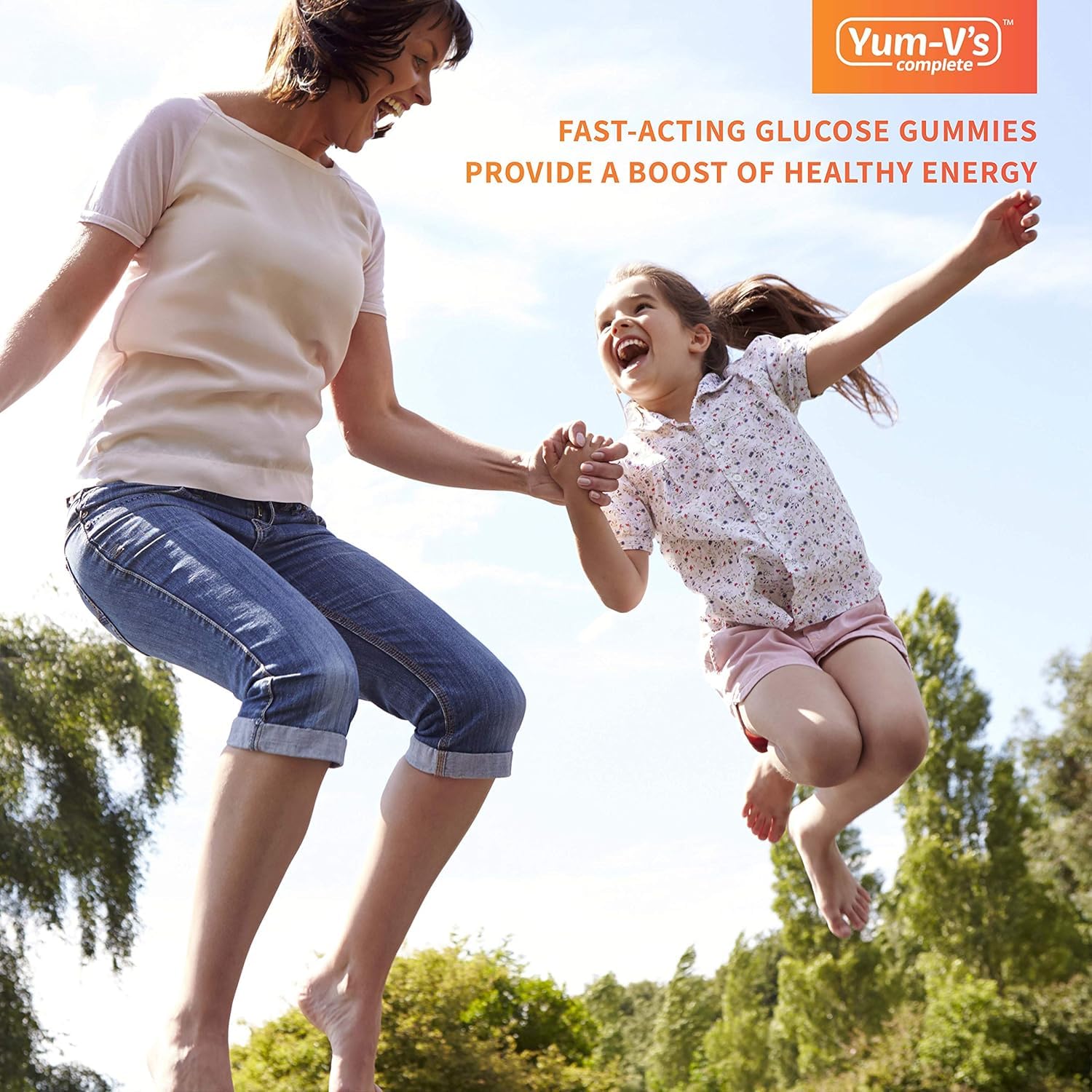 Two bottles of YUM-V'S Glucose Gummies 60-count in a two-pack display