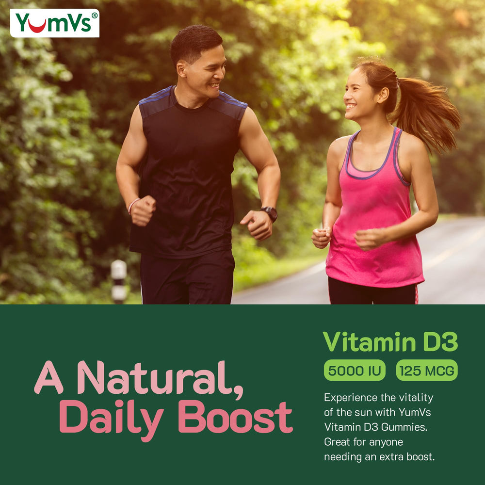 Close-up of berry-flavored Vitamin D3 gummies