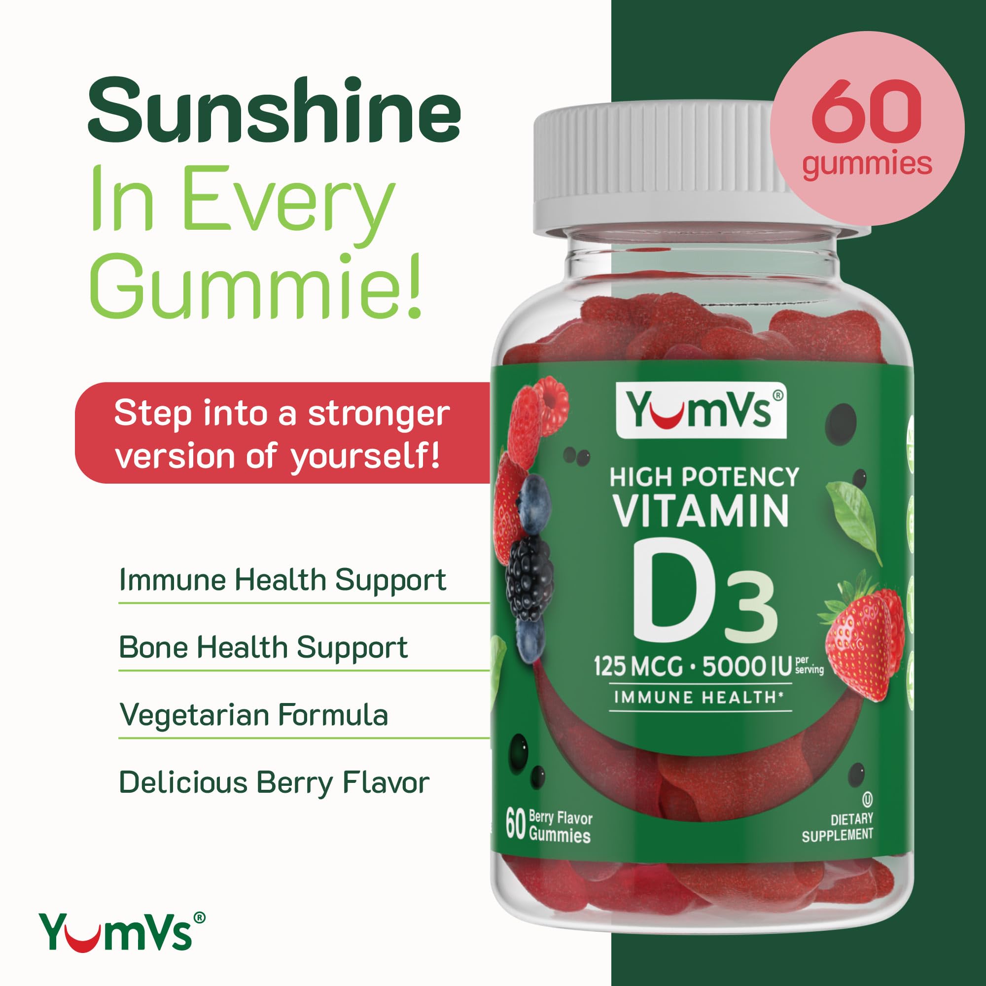 YUM-V'S Vitamin D3 Gummies packaging design