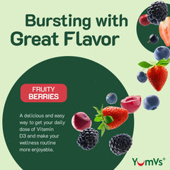 Soft Berry-flavored Vitamin D3 gummies serving graphic