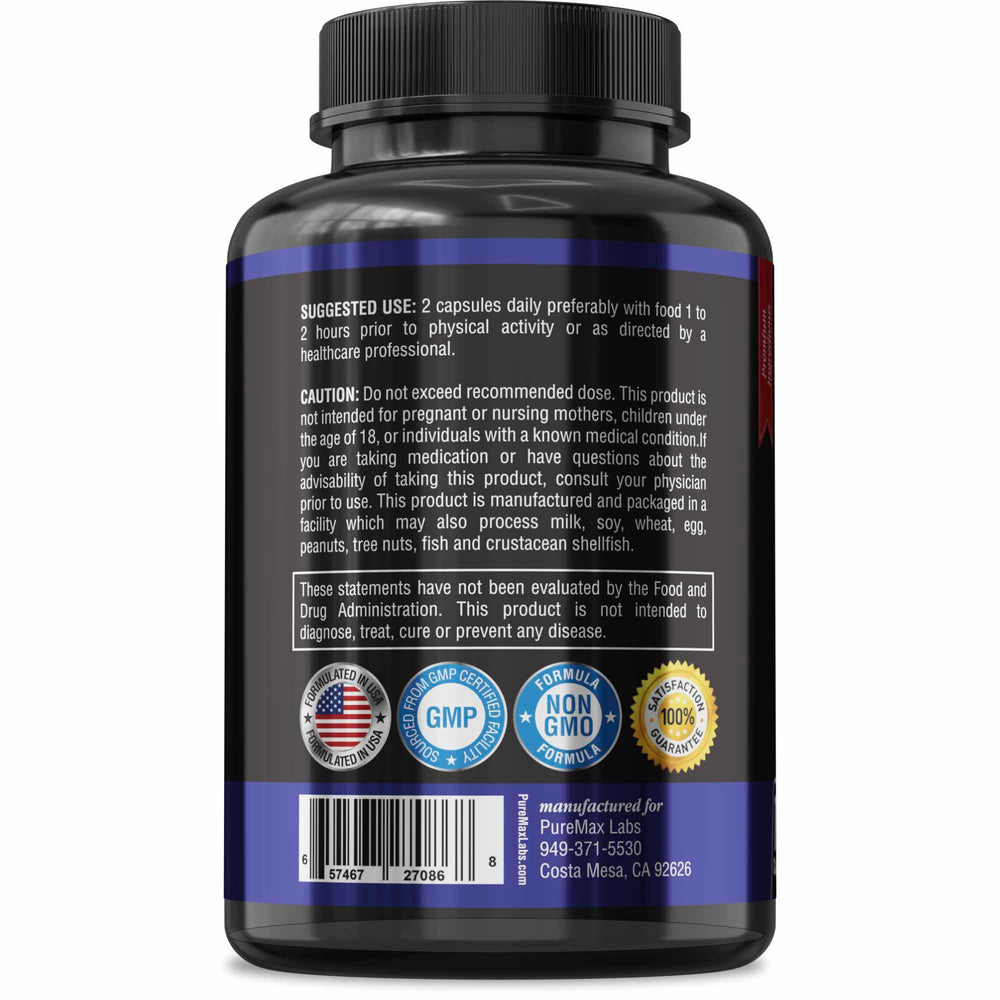 Supplement facts panel and non-GMO claim on bottle