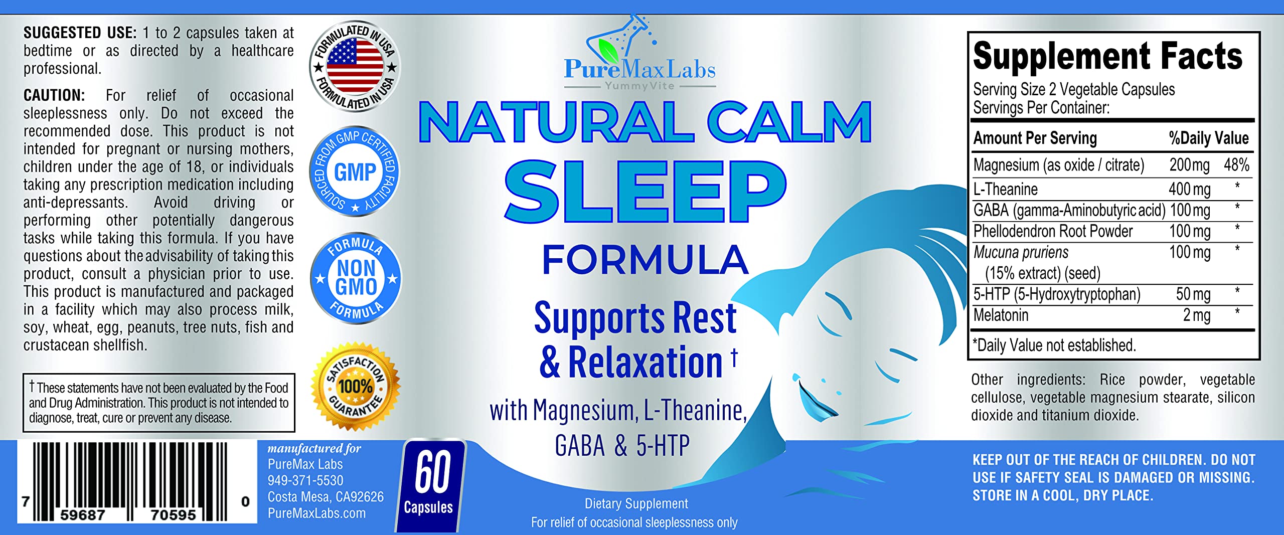 Manufactured in USA in FDA inspected facility