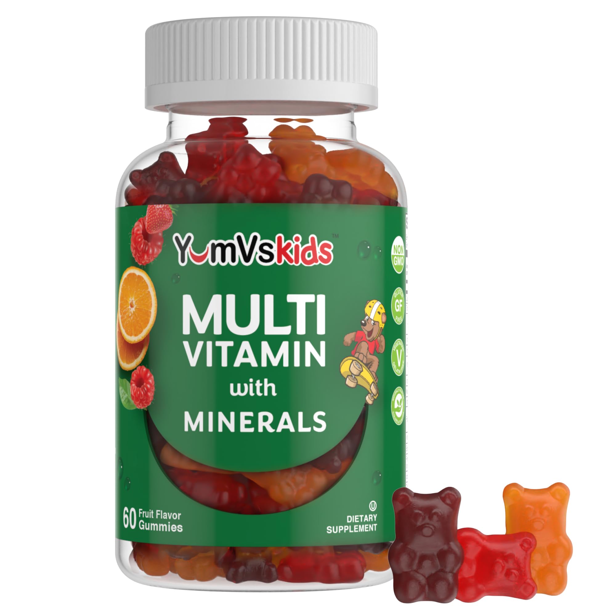 YumVs Kids Multivitamin Gummies bottle label with 60 count